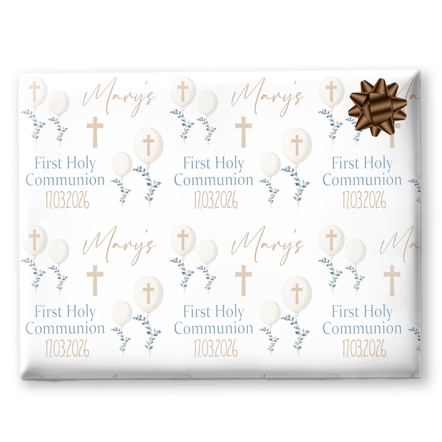 First Holy Communion Wrapping Paper, Confirmation gift wrap, Religious gift ideas