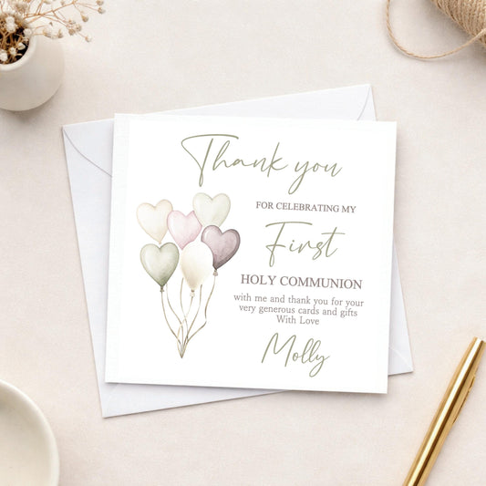 Printed Personalised First Holy Communion Invitations, Baptism or Confirmation Party