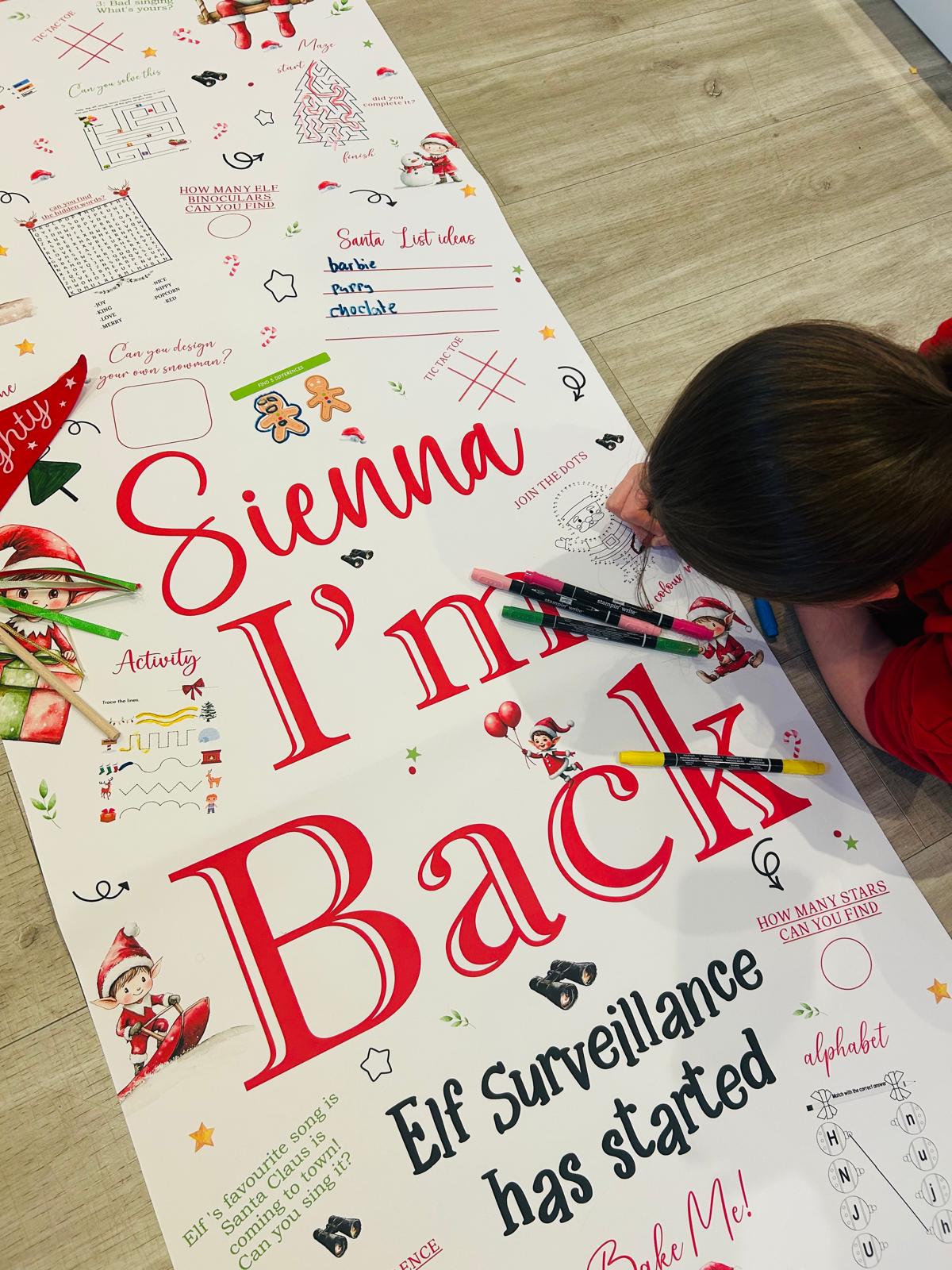 Christmas Elf Arrival Activity Banner  Elf Fun Colouring banner, Elf Banner Kids