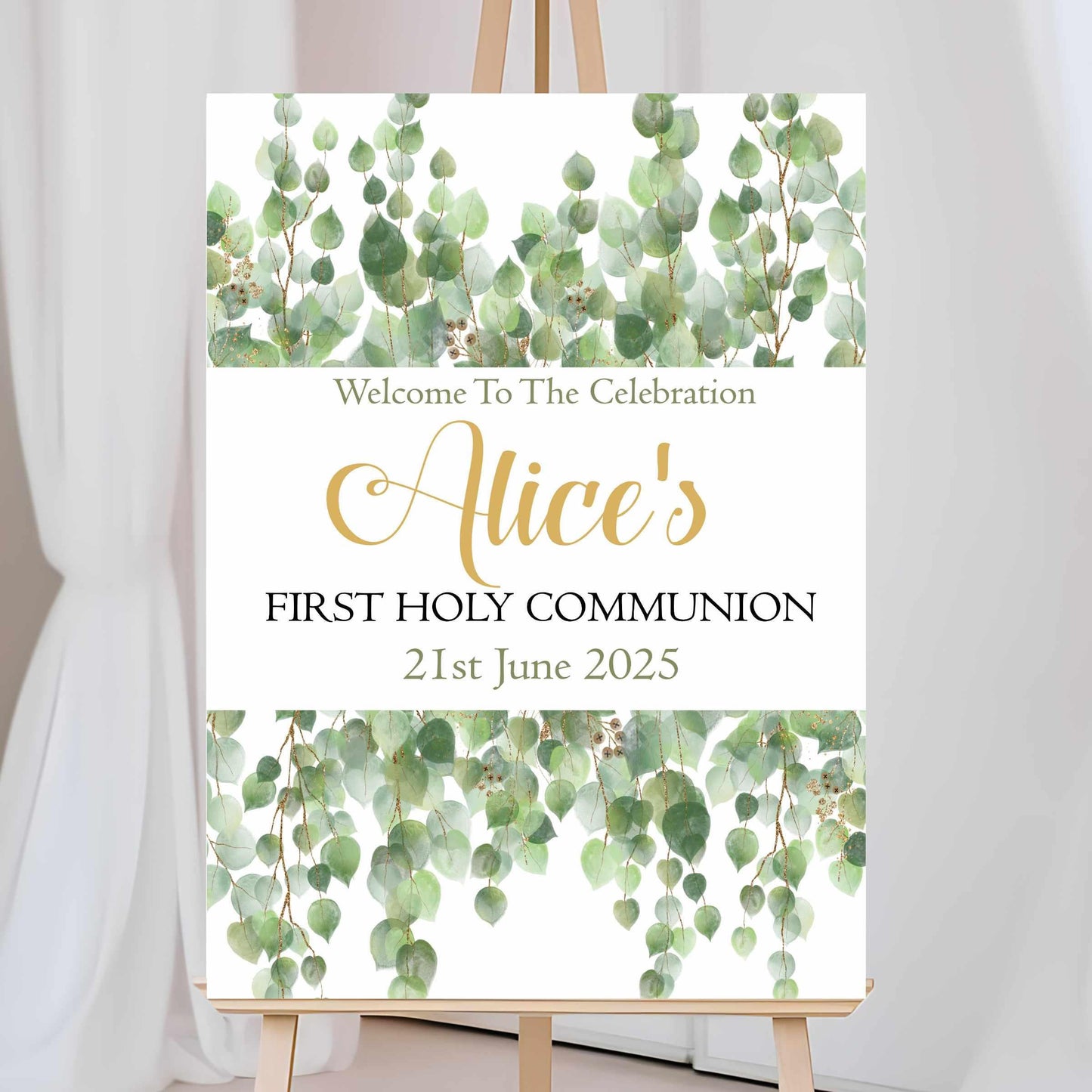 Personalised First Holy Communion Welcome Sign, Baptism, Christening & Confirmation Decor