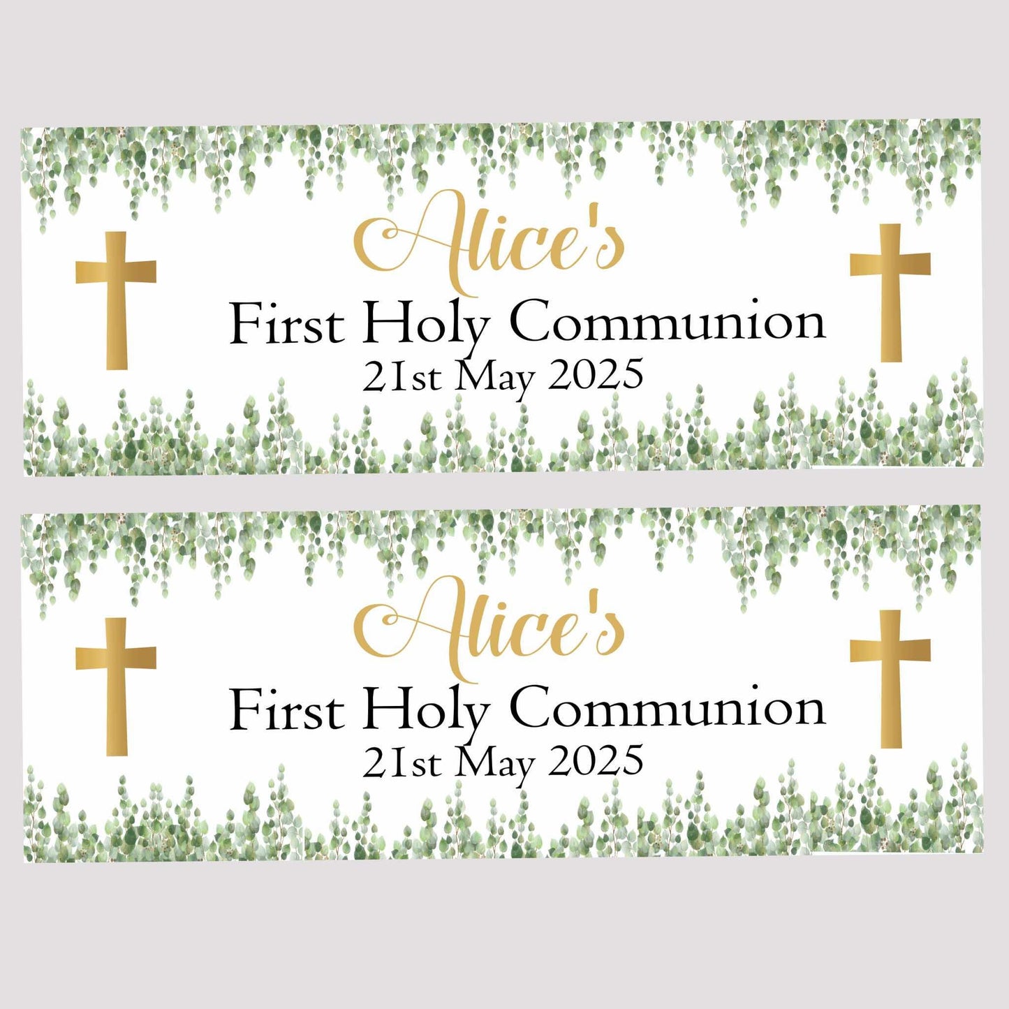 First Holy Communion Personalised Party Banners, Party Decor, Wall Decoration, 1st Communion or Confirmation