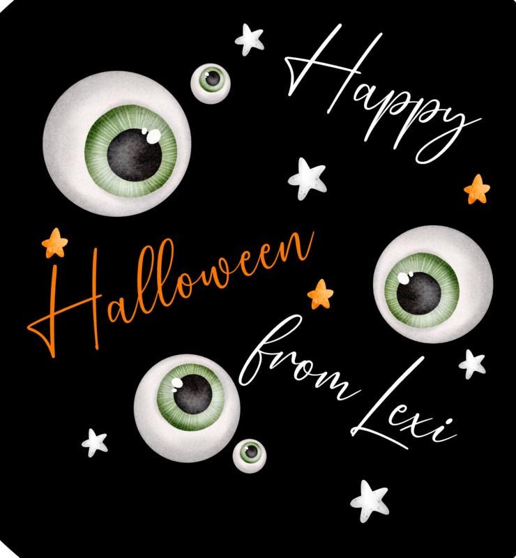 Personalised Halloween Gift Bag Son Daughter Grandson Granddaughter funny eyeball gift bag treat bag sticker