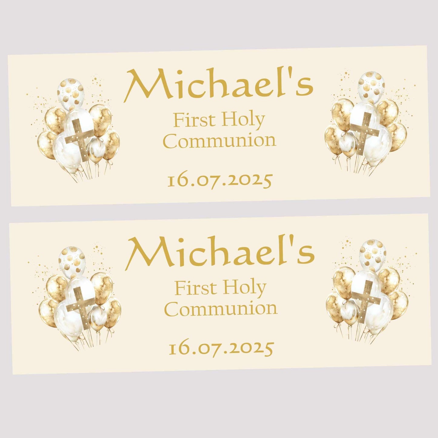 First Holy Communion Personalised Party Banners, Party Decor, Wall Decoration, 1st Communion or Confirmation