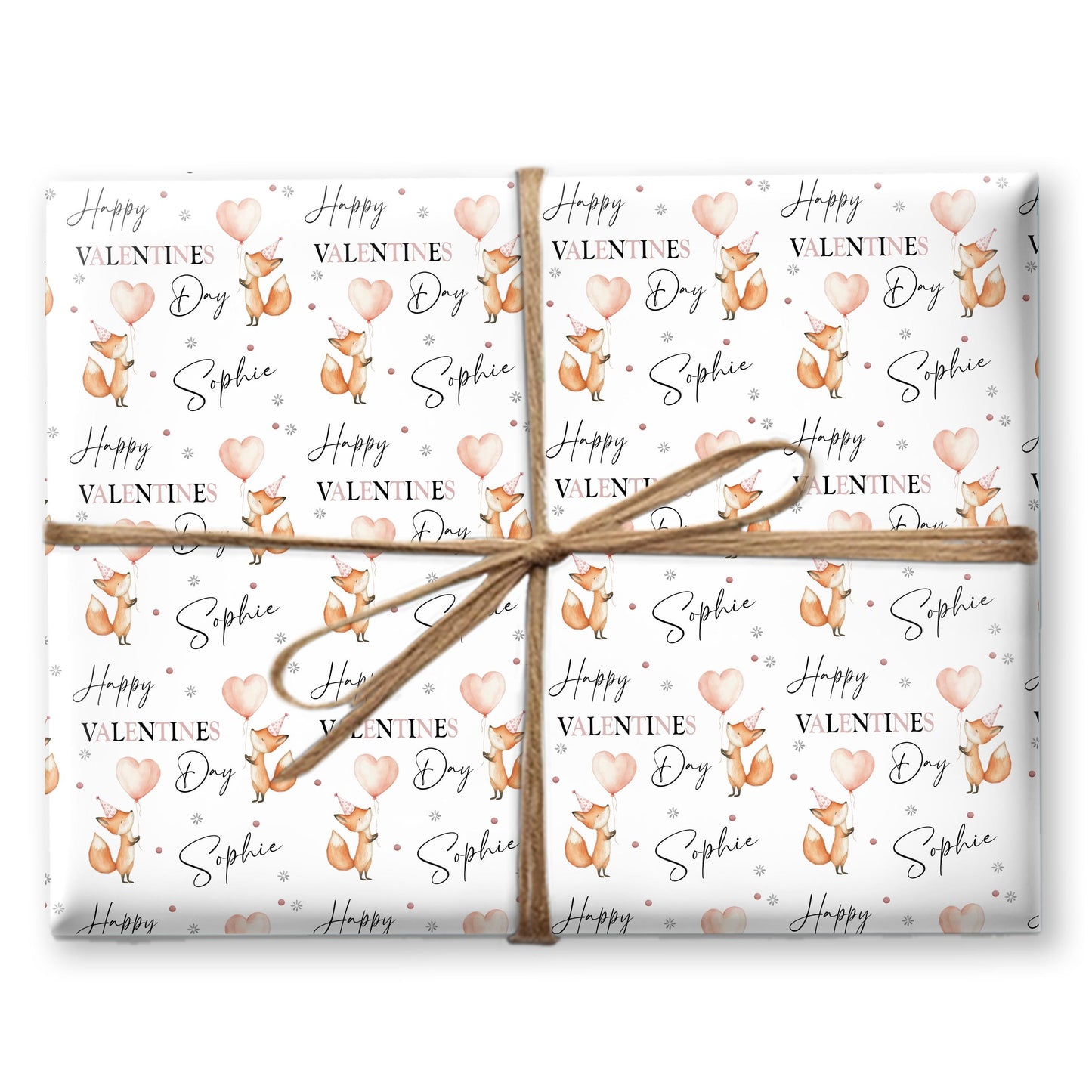 Personalised Valentines Wrapping Paper, Custom Gift Wrap for Kids, Birthday paper, cute animal gift wrap Gift Wrap Woodland animal gift wrap