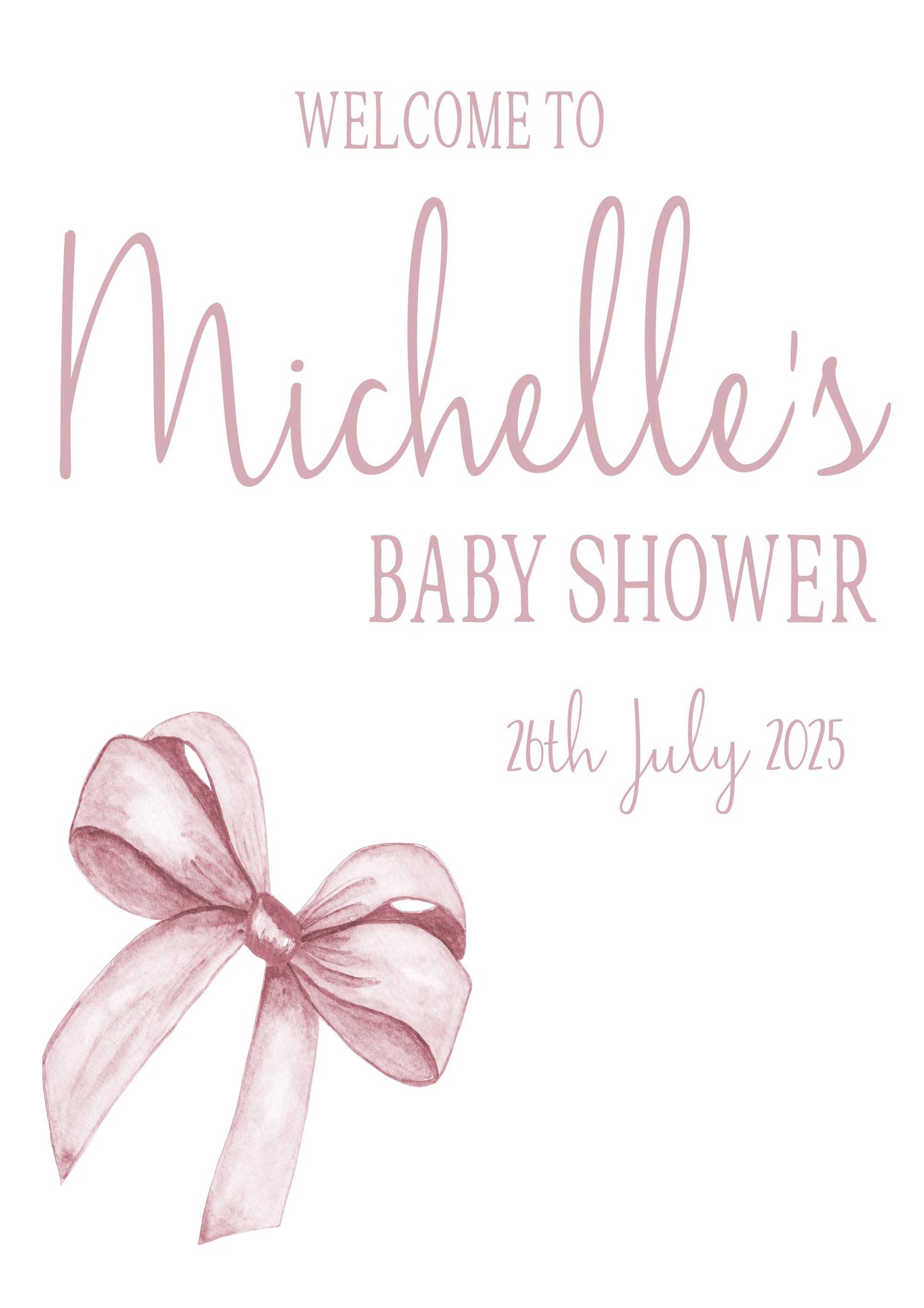Personalised Baby Shower Welcome Sign Decorations For Party Digital or Printed A4, A3, A2, A1