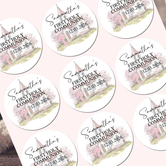 Personalized First Holy Communion Stickers, Party Favor Labels, Confirmation, Christening stickers
