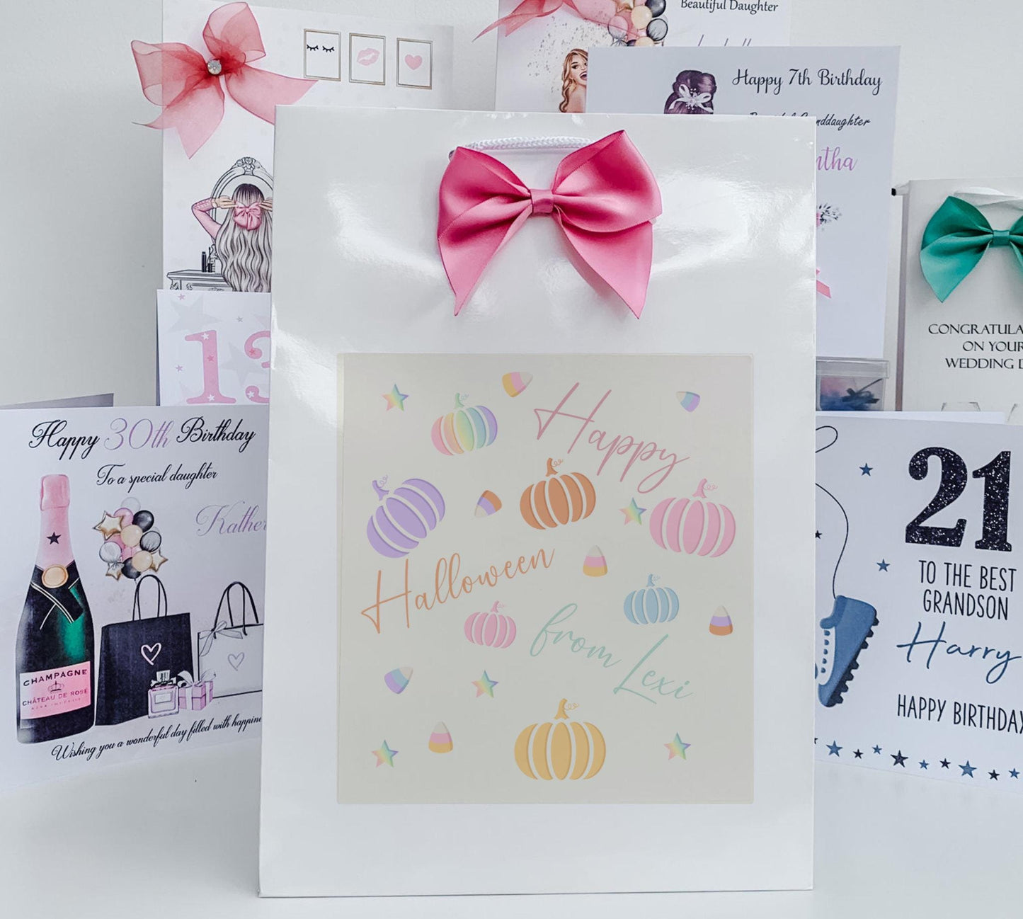 Personalised Halloween  Gift Bag Son Daughter Grandson Granddaughter Pastel Halloween