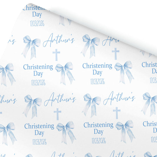 Personalised Christening Wrapping Paper, Baptism gift wrap, christening present