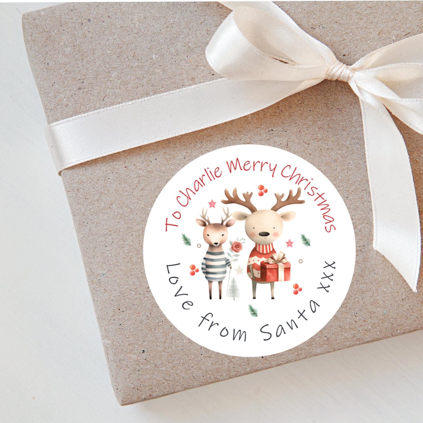 Personalised Christmas Stickers Labels For Wrapping Gifts, Name Tag