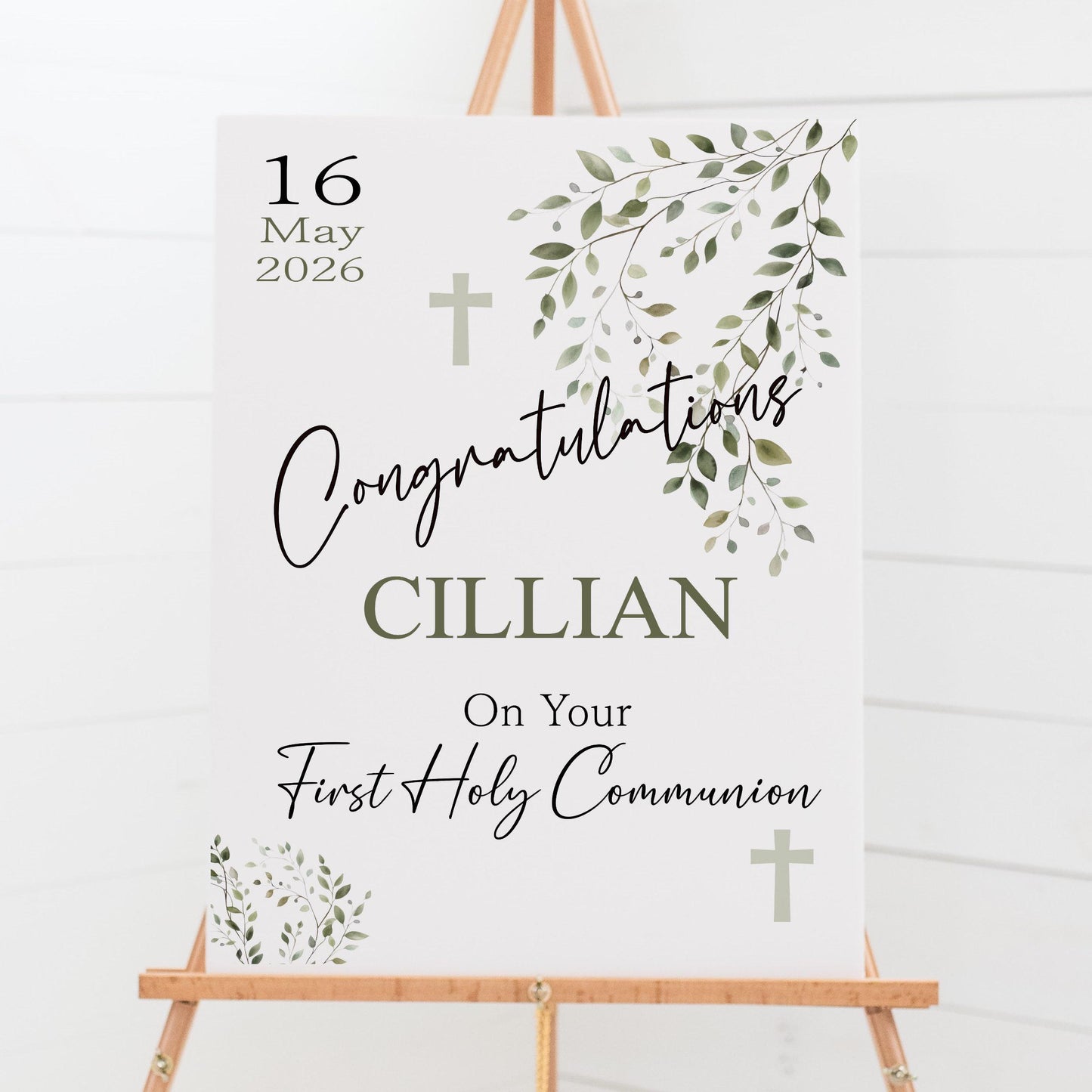Personalised First Holy Communion Welcome Sign, Custom Baptism & Christening Sign