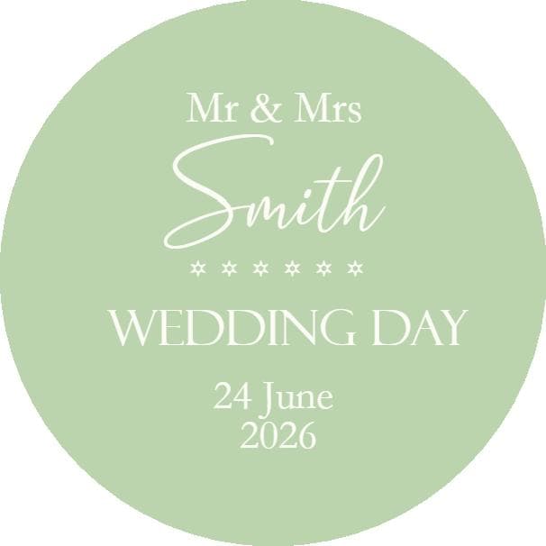 Wedding Stickers, Thank you Stickers Mr & Mrs Party Favours, Cake Seals Watercolour Design
