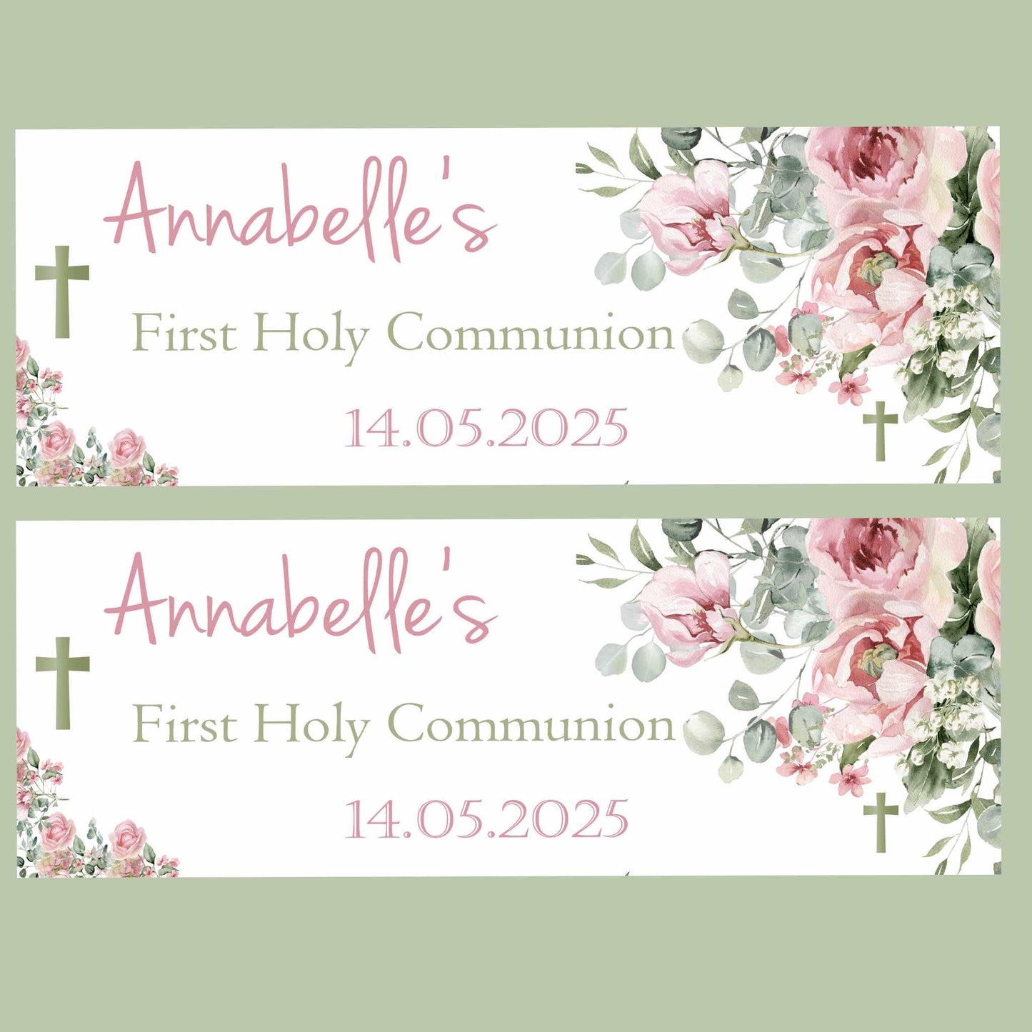First Holy Communion Personalised Banners, Party Decor, 1st Communion or Confirmation