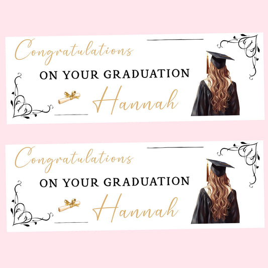 Personalised Graduation Banner Congratulations, Party Banner, Custom Banner, Party Decor, Well done Banner