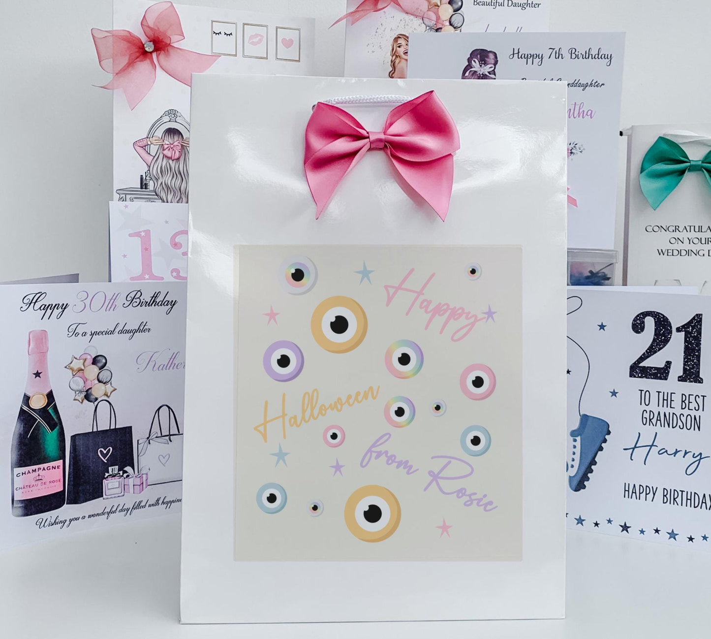 Personalised Halloween  Gift Bag Son Daughter Grandson Granddaughter Pastel Halloween