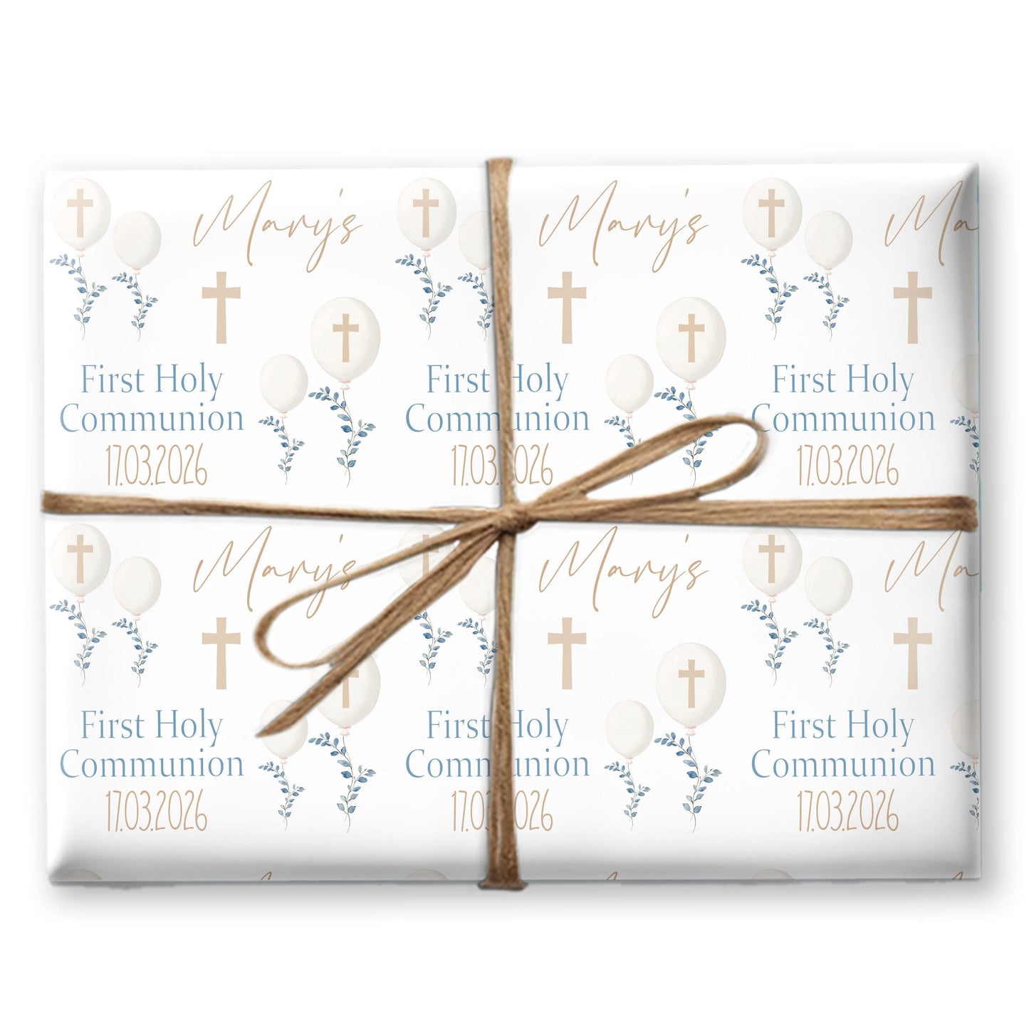 First Holy Communion Wrapping Paper, Confirmation gift wrap, Religious gift ideas