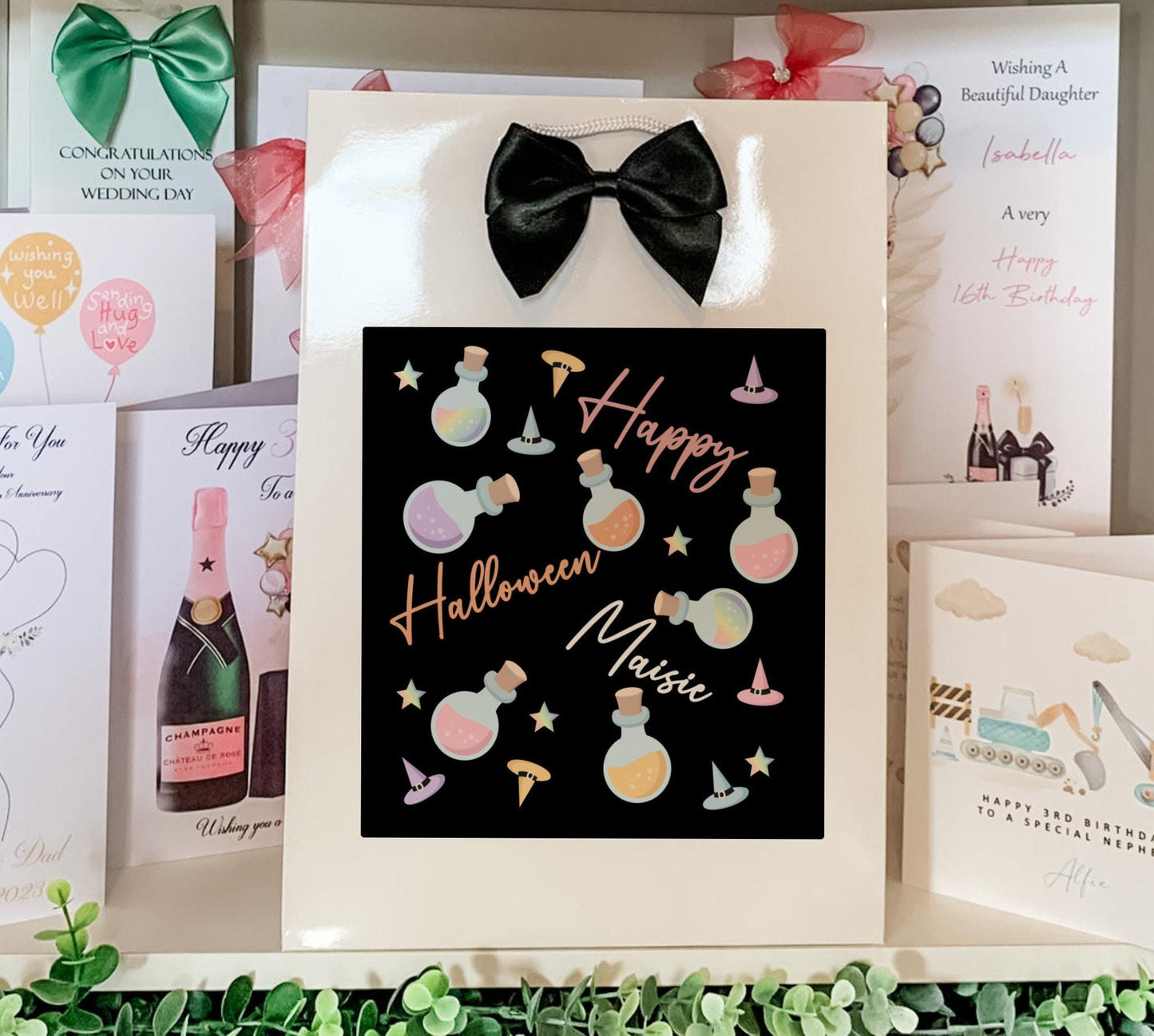 Personalised Halloween  Gift Bag Son Daughter Grandson Granddaughter Pastel Halloween