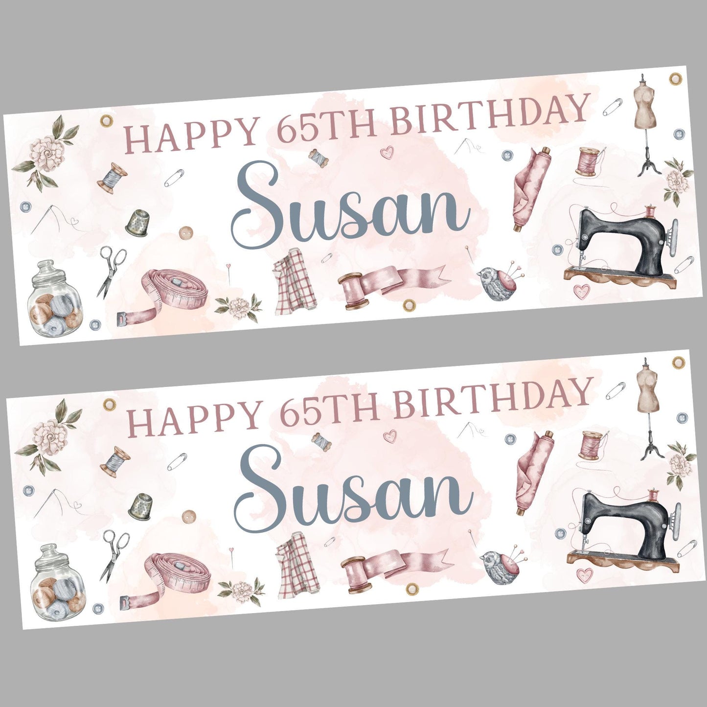 Personalised Sewing Birthday Party Banner | Sewing Banner | Party Decor | Craft Lover Birthday Decorations