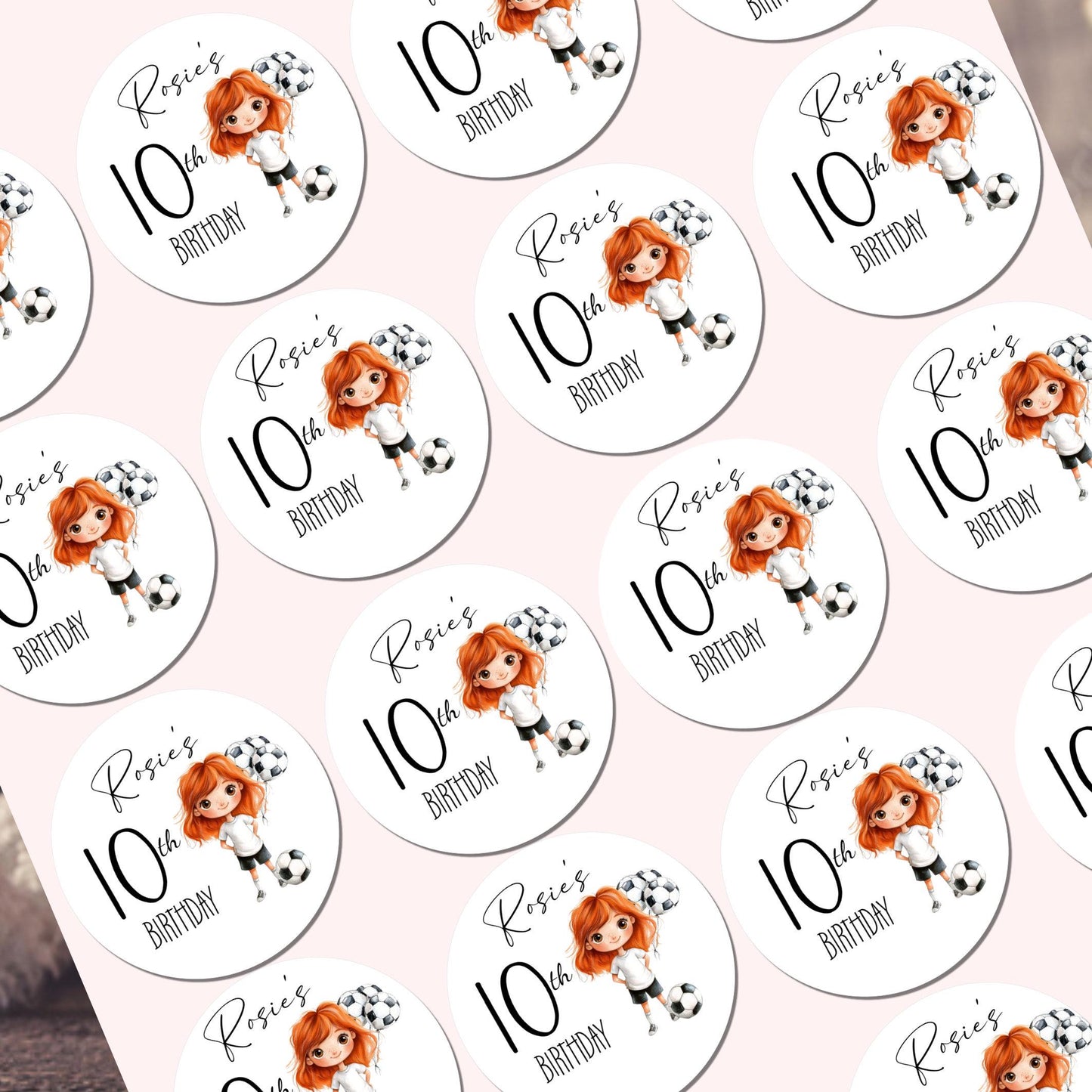 Personalised Football Party Stickers for Favours Party Bags Boys Girls Football