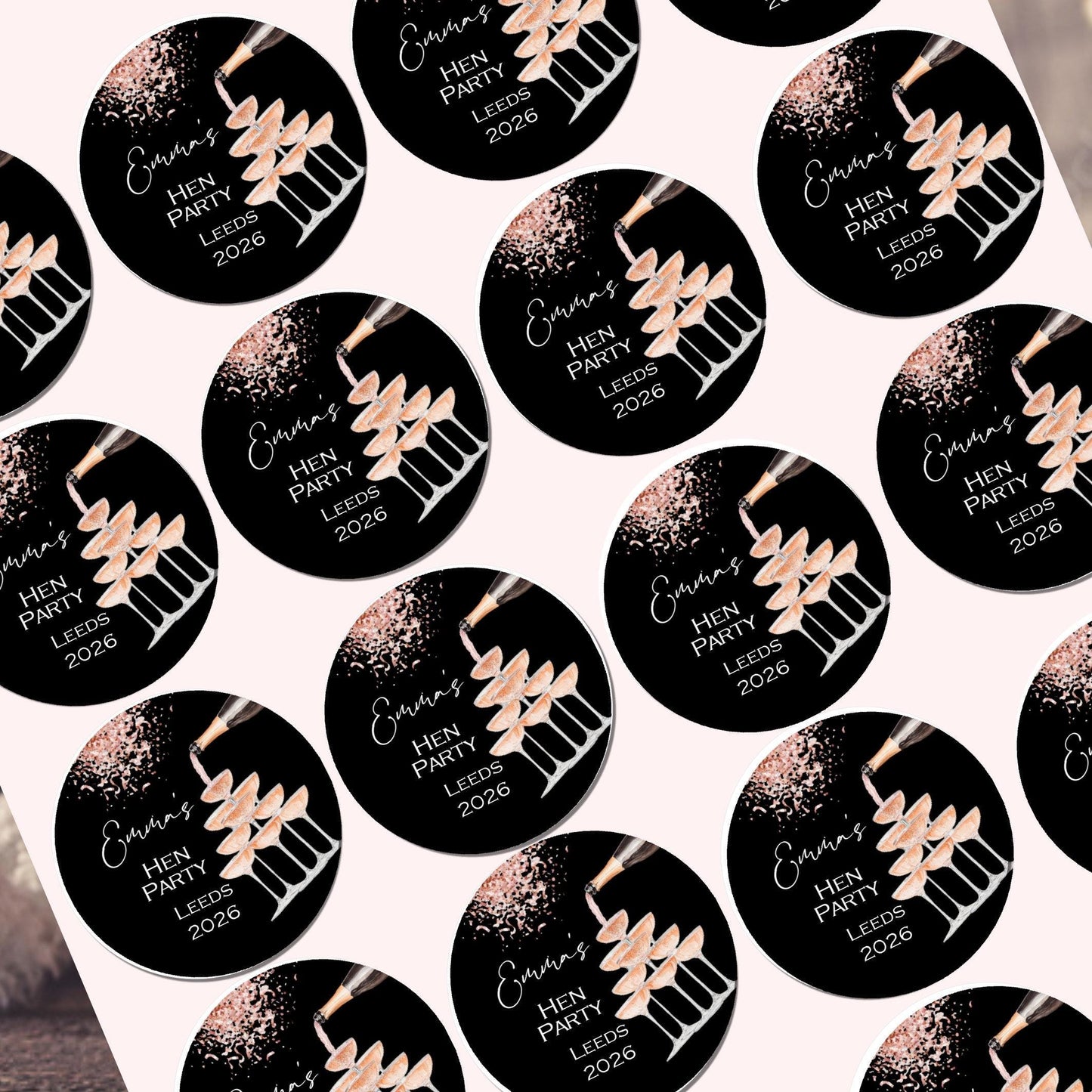 Personalised Hen Night Party Stickers for Favours Bride tribe Party Bags Printed Celebration Stickers Bride to be