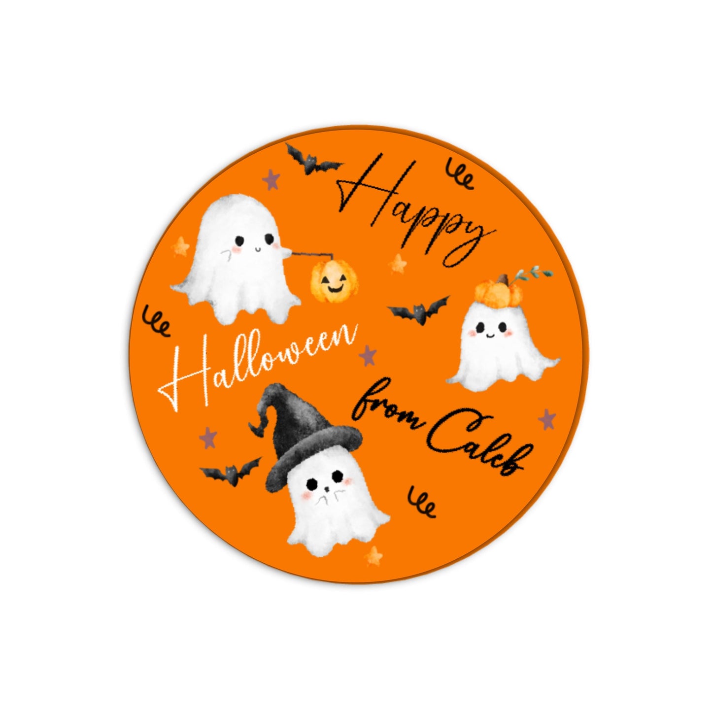 Personalised Halloween Stickers Labels for Sweet Cones Trick or Treat Pumpkin