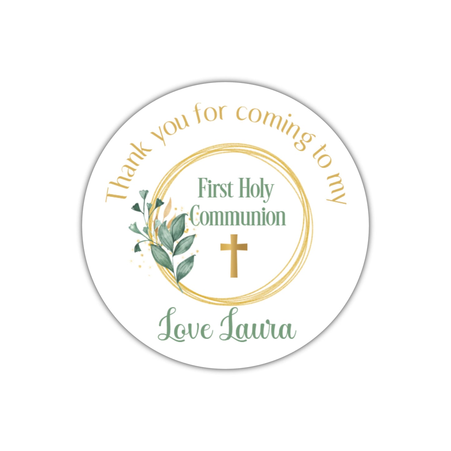 Personalised First Holy Communion Stickers, Party Bag Stickers, Sweet Cone Bags, Christening, Baptism