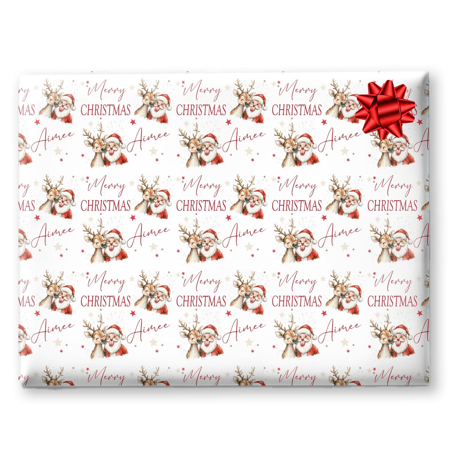 Christmas Santa Gift Wrapping Paper, Cute Horses, Personalised Girls or Boys Paper, Gift Wrap for Her For Him Novelty gift wrap Funny Gifts