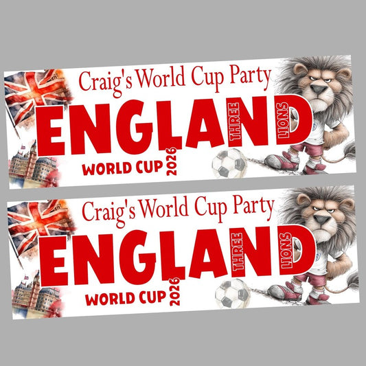 England World Cup Banner, World Cup Party Banner Personalised