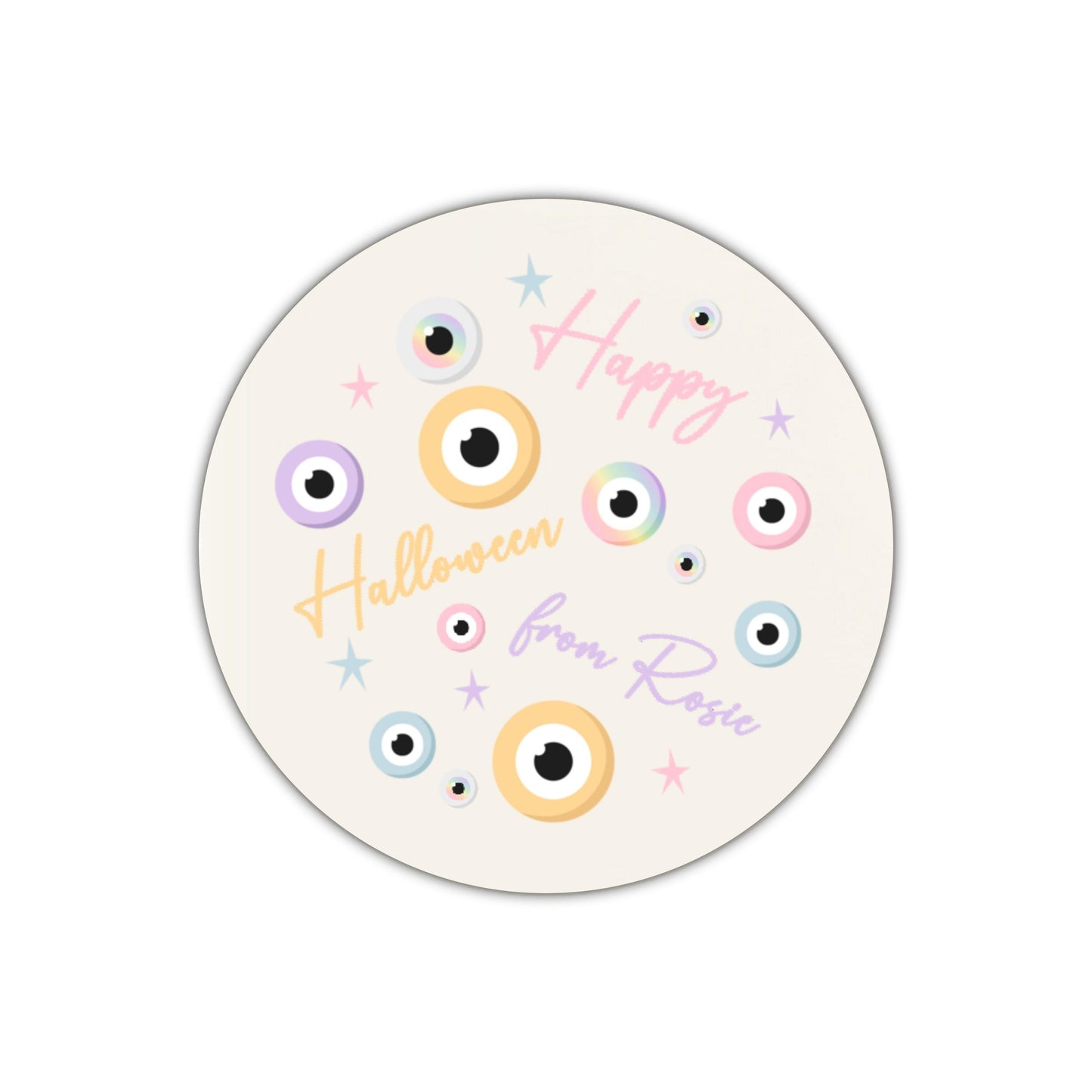 Personalised Halloween Stickers Pastel Labels for Treat Bag Trick or Treat Pastel eyeball stickers