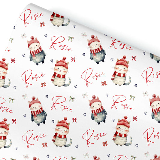 Personalised Cats Gift Wrap | Personalised Christmas Wrapping Paper | Personalised Gift Wrap | Fun Gift Wrap, Novelty wrapping paper