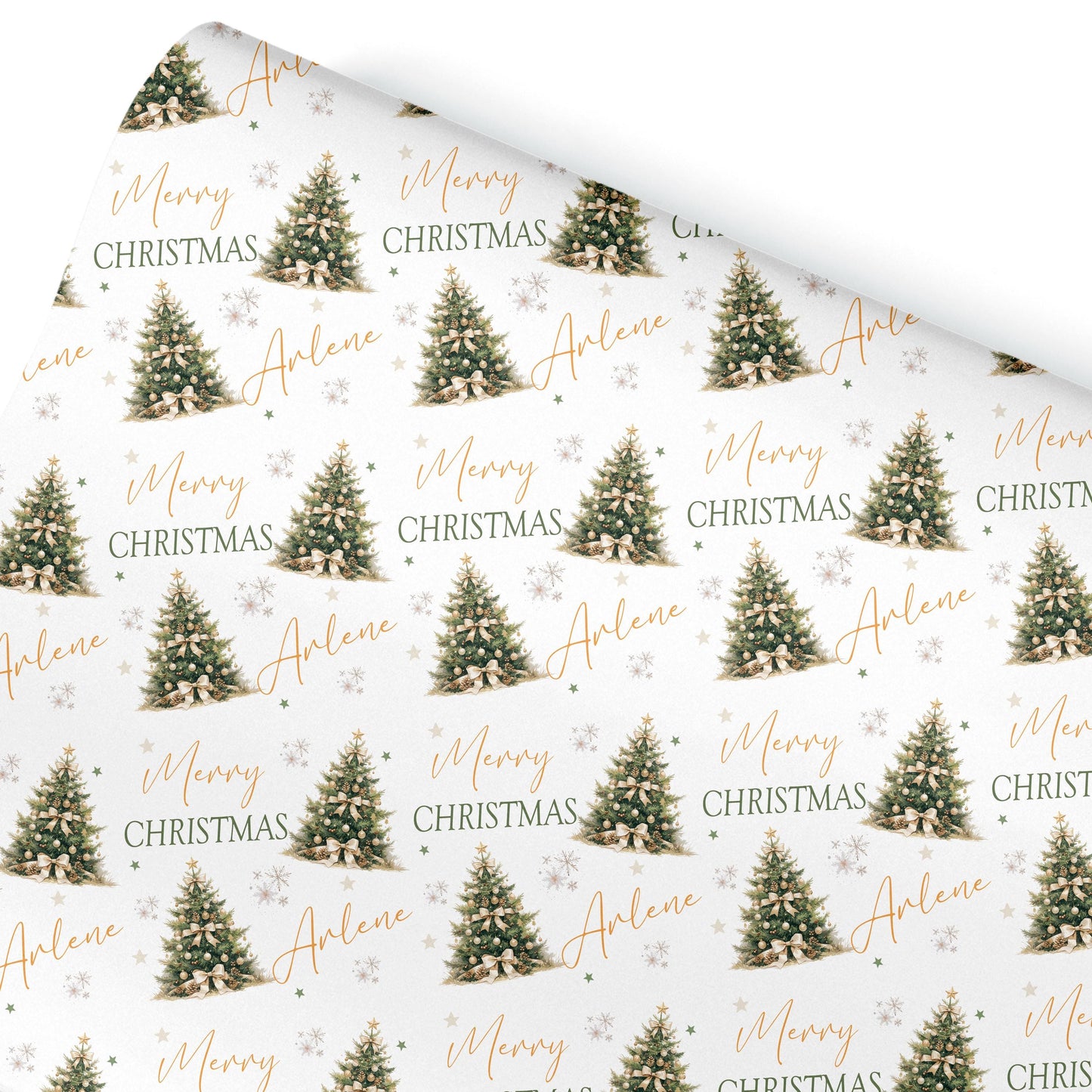 Christmas Gift Wrapping Paper, Personalised Gift Wrap for Her For Him Christmas Tree gift wrapping paper