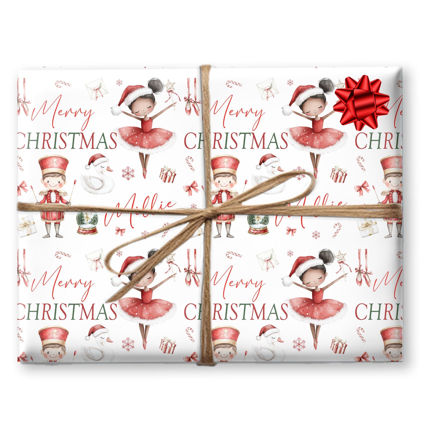 Ballerina wrapping paper, Personalised Boys and Girls Paper, Gift Wrap Roll, Nutcracker gift wrap