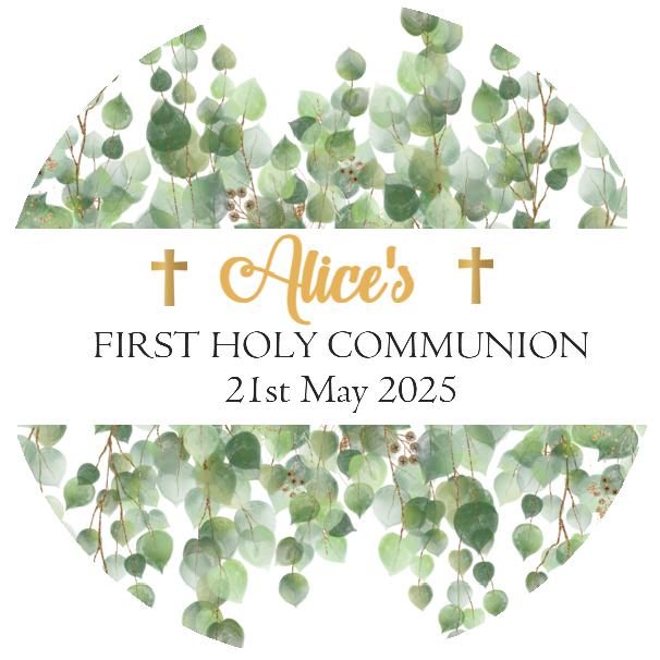 Personalised First Holy Communion Stickers, Party Bag Stickers, Sweet Cone Bags
