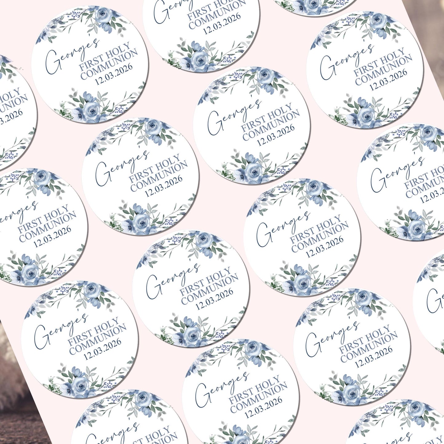 Personalized First Holy Communion Stickers, Party Favor Labels, Confirmation, Christening stickers
