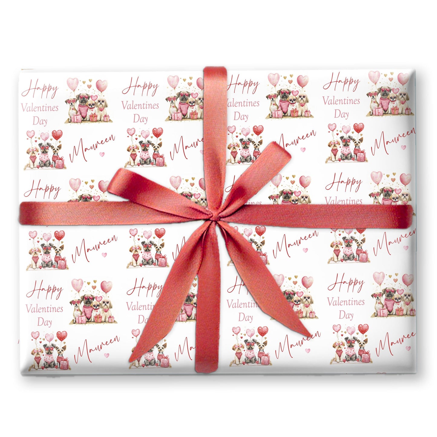 Personalised Valentines Wrapping Paper, Valentines Gifts, Valentines gift bag, gifts for her, Anniversary wrapping paper, Dog wrapping paper