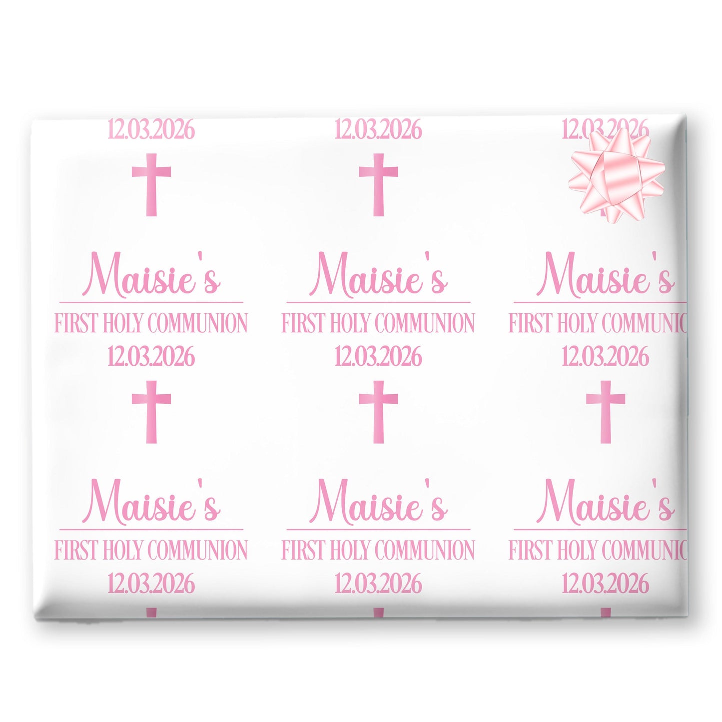 First Holy Communion Wrapping Paper – Personalised with Name & Date