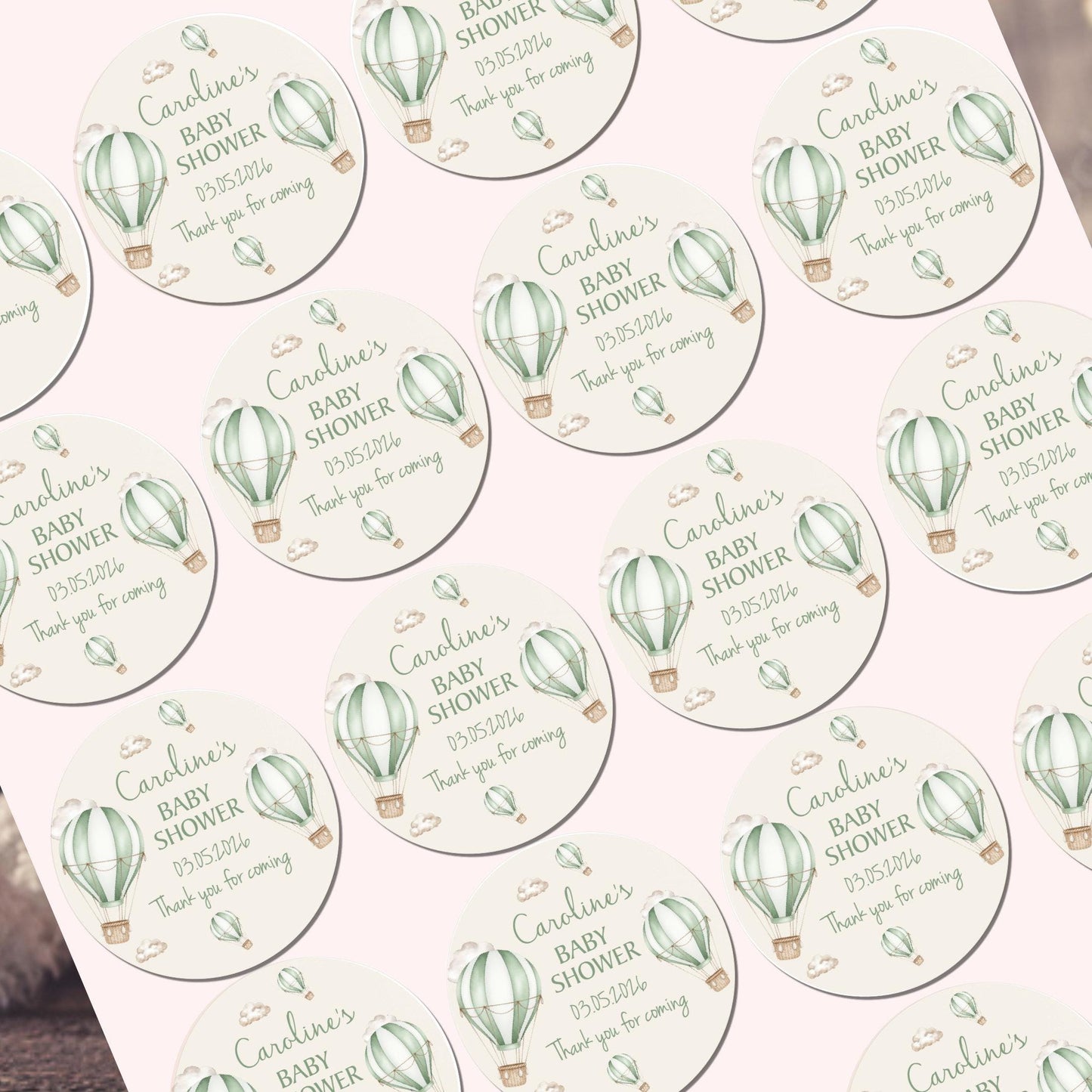 Personalised Baby Shower Stickers for Favours Party Bags Mum to be stickers