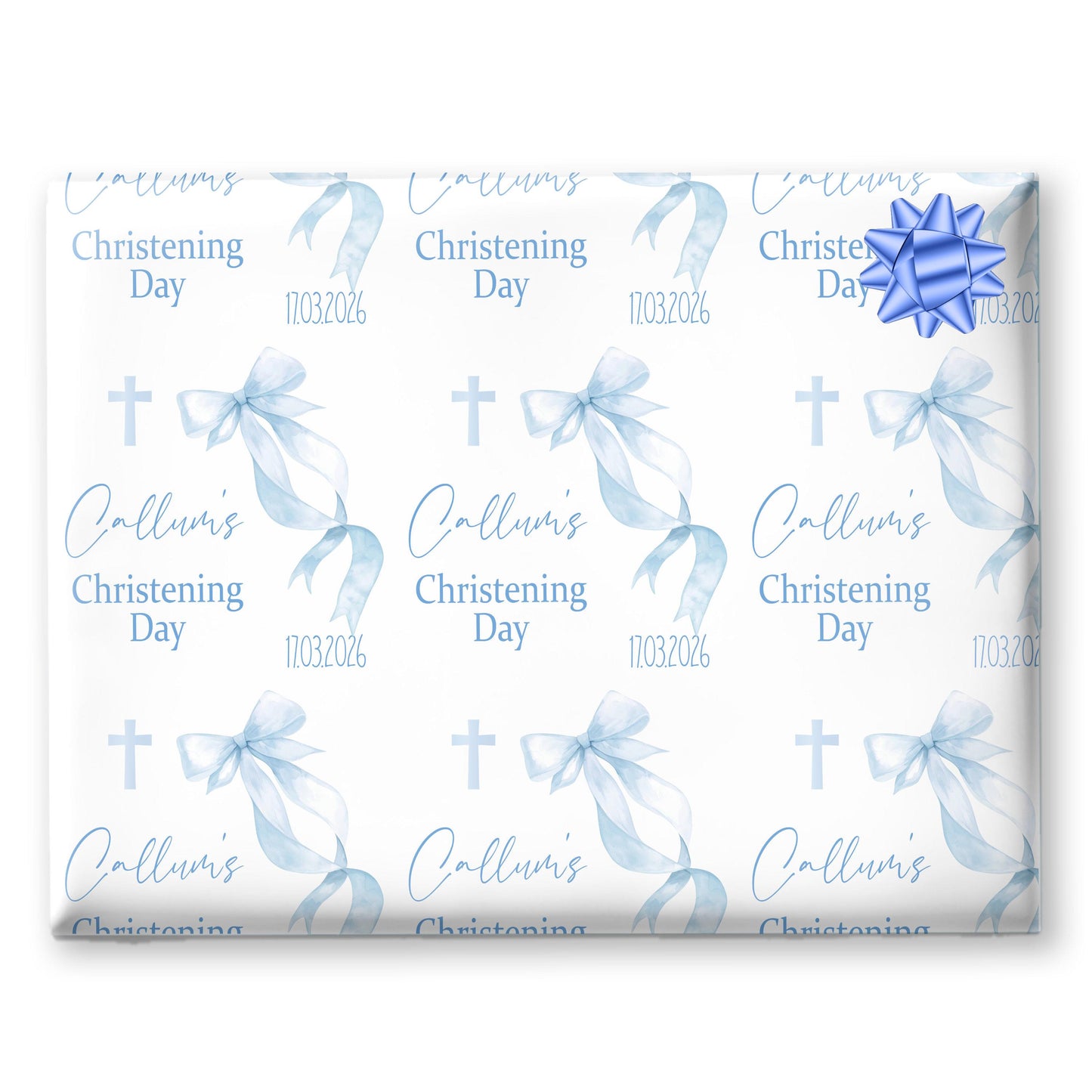 Personalised Christening Wrapping Paper, Baptism gift wrap, christening present