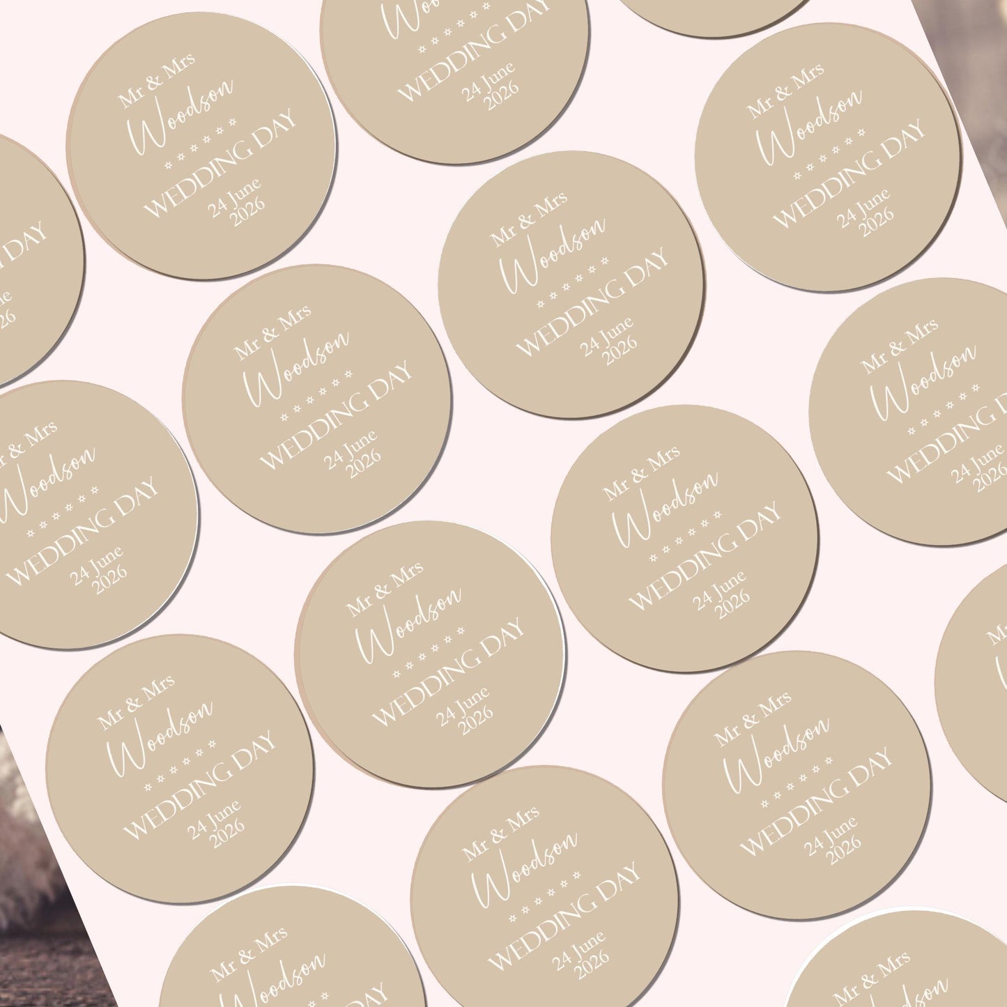 Personalised Wedding Thank You Stickers For Guests, Mr & Mrs Wedding Stickers For Party Favours
