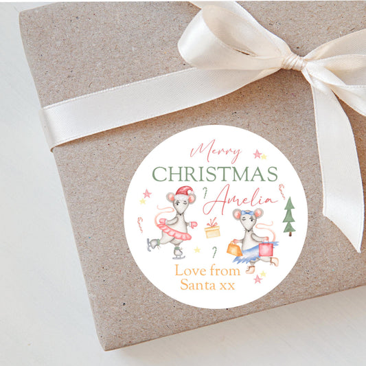 Personalised Christmas Stickers Labels For Wrapping Gifts, Name Tag