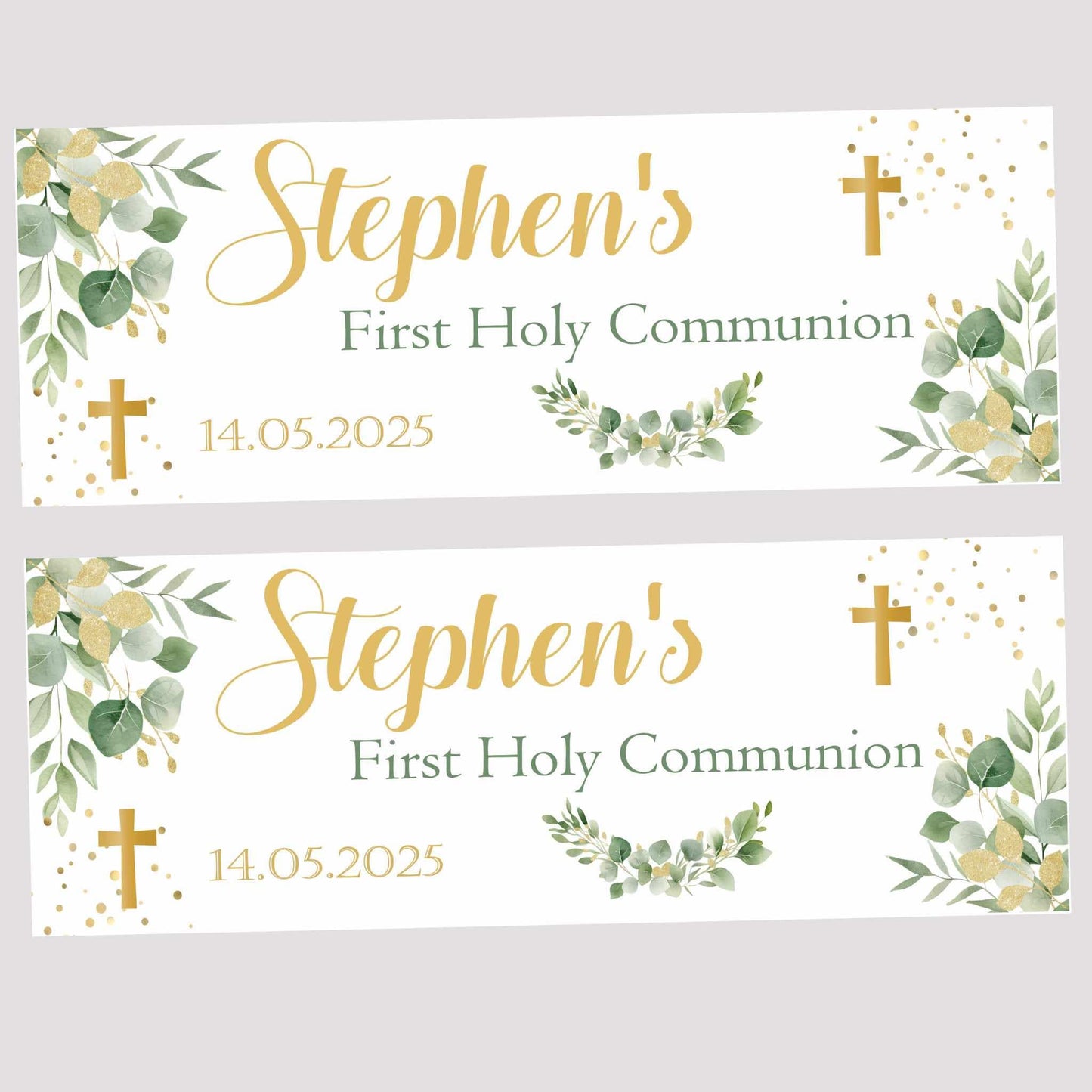 First Holy Communion Personalised Party Banners, Party Decor, Wall Decoration, 1st Communion or Confirmation