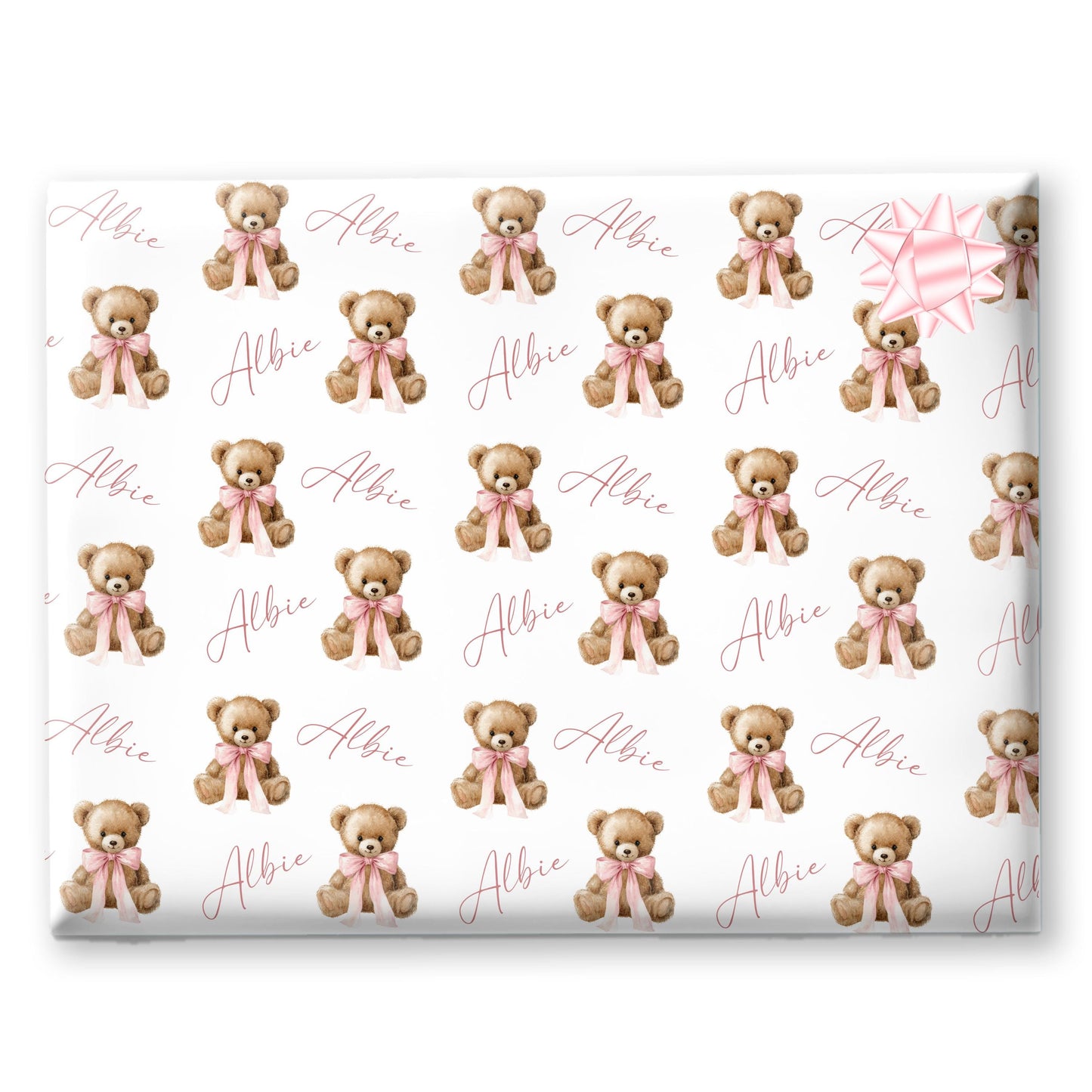 Personalised Teddy bear Wrapping Paper, Custom Gift Wrap for Kids & Baby Birthday Baby Shower and Birthday Christening wrapping paper
