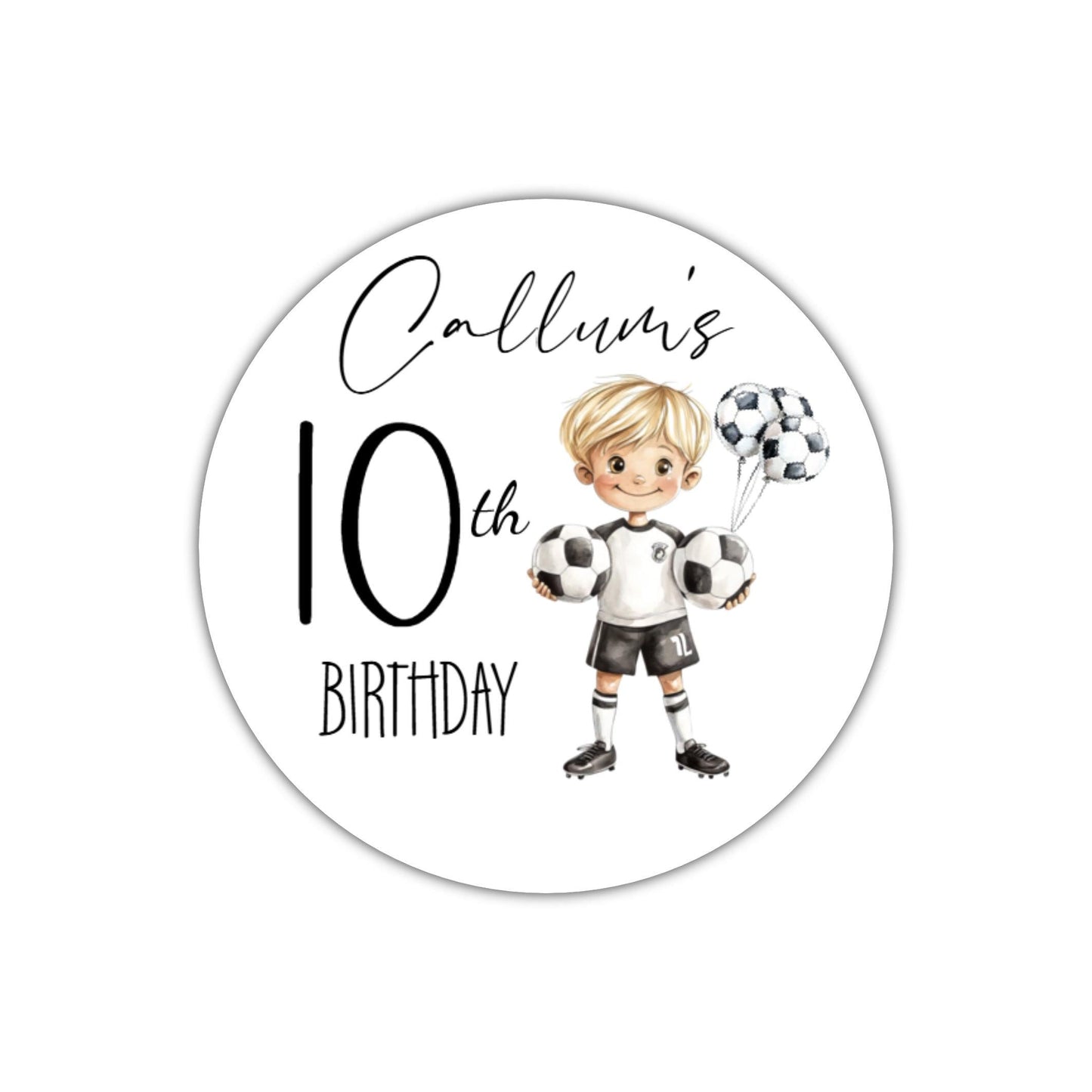 Personalised Football Party Stickers for Favours Party Bags Boys Girls Football