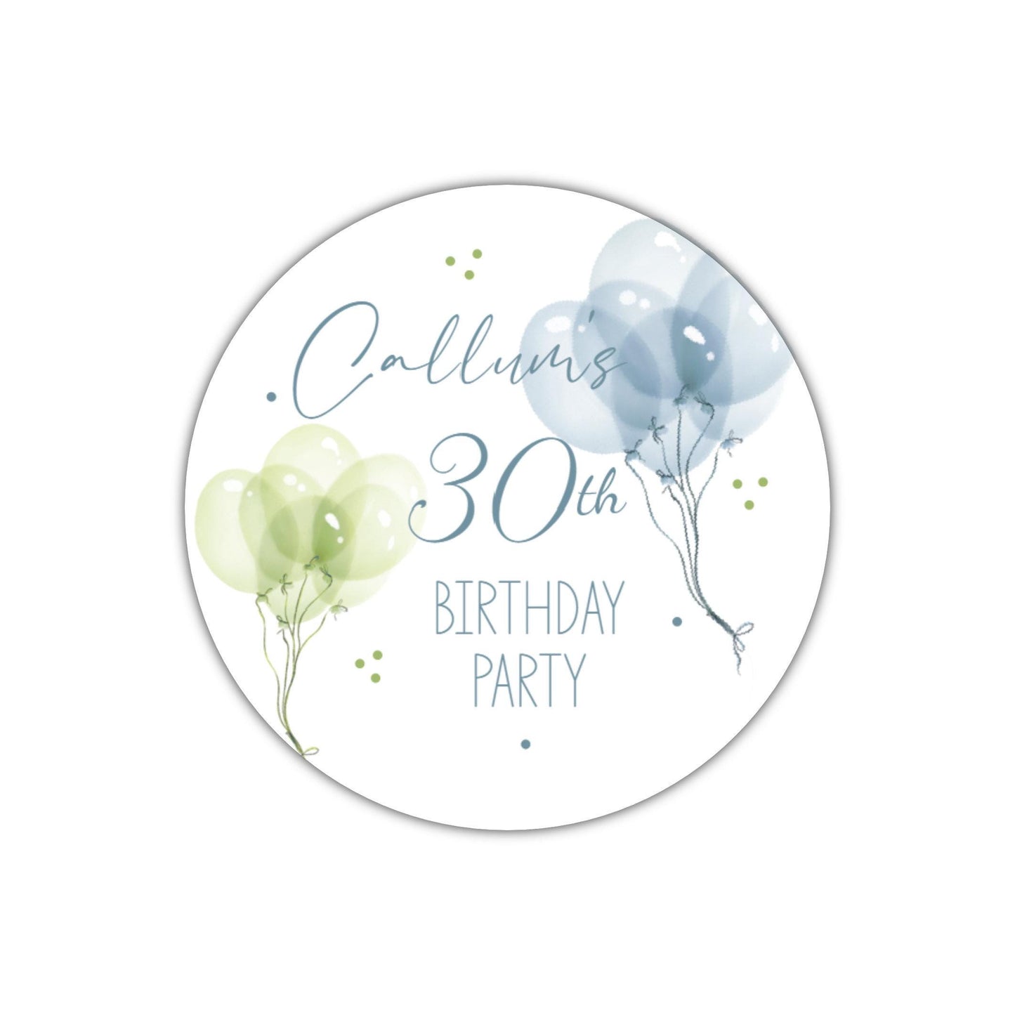 Personalised Birthday Stickers for Favours Party Bags Balloon Party Bags 16th 18th 21st Any Age