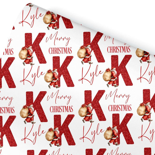 Christmas Wrapping Paper, Initial Christmas Gift Wrap