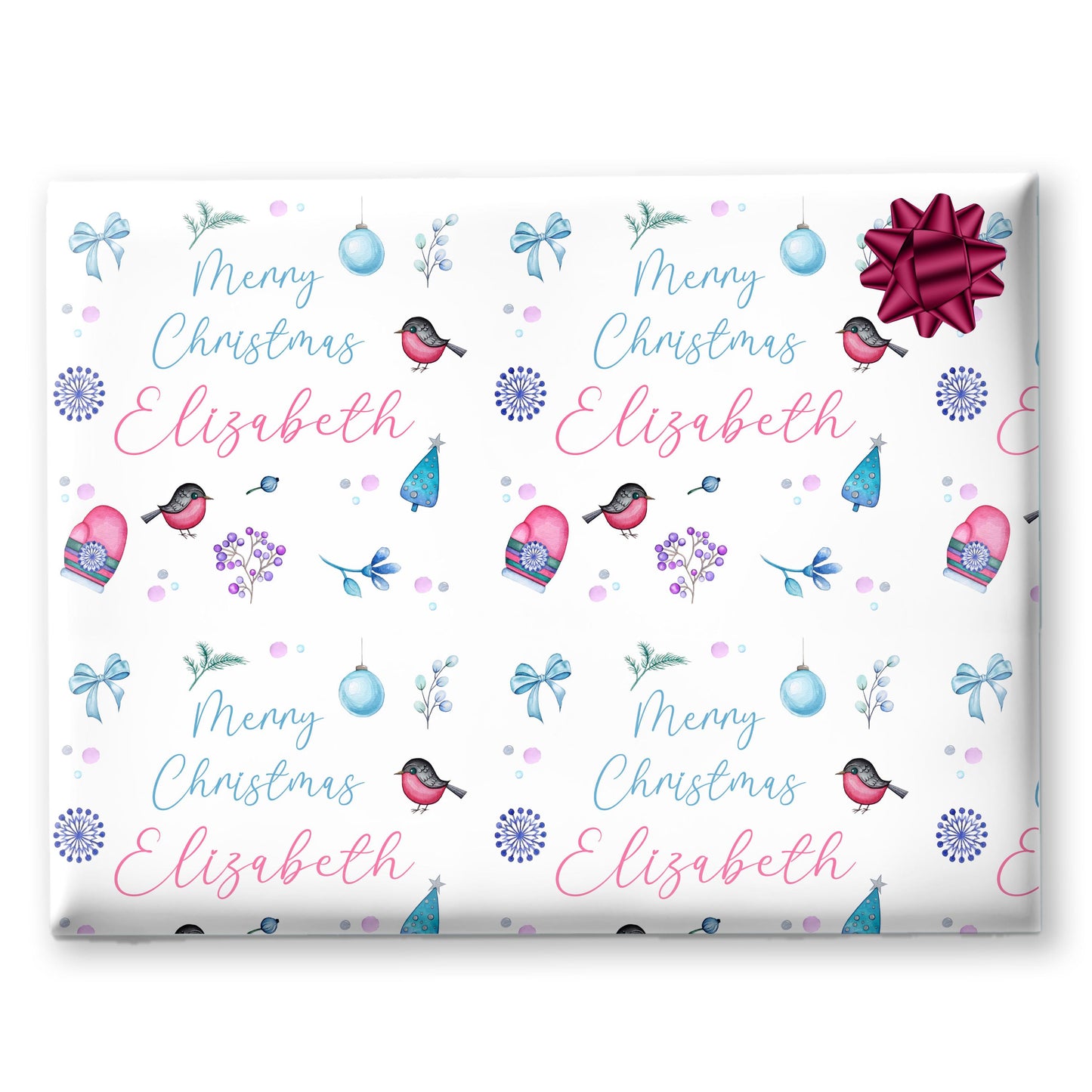 Personalised Gift Wrap | Personalised Christmas Wrapping Paper | Personalised Gift Wrap | Fun Gift Wrap | Robins