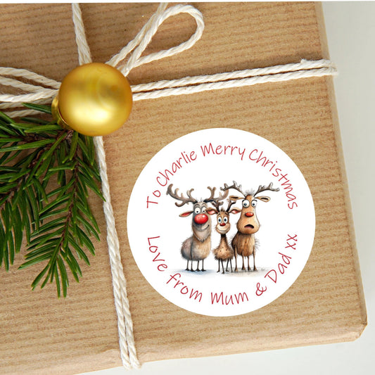 Personalised Christmas Stickers Labels For Wrapping Gifts, Name Tag