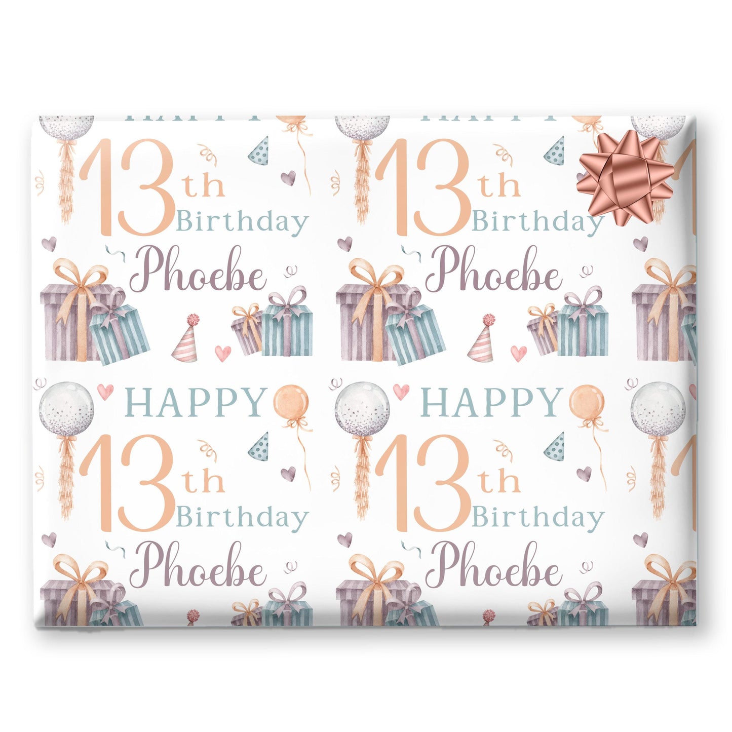 Personalized Party Balloons Gift Wrapping Paper – Custom Name for Special Celebrations!