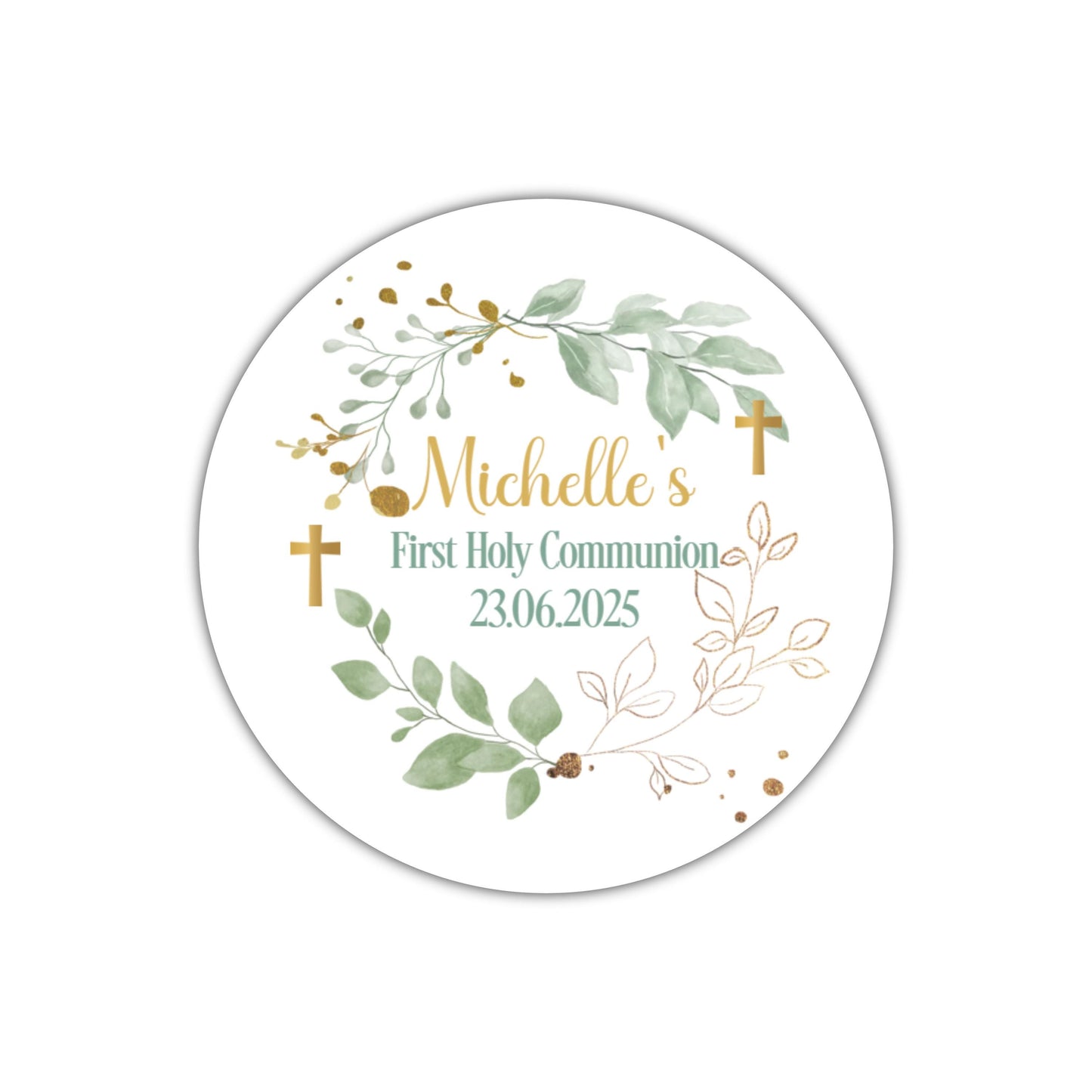 Personalised First Holy Communion Stickers, Party Bag Stickers, Sweet Cone Bags, Christening, Baptism