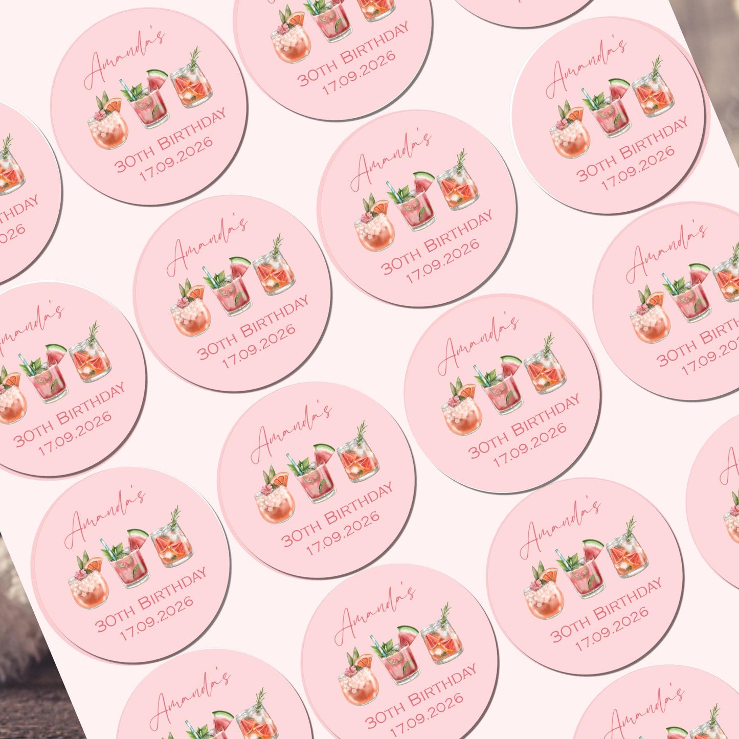Birthday Stickers Party Bags Sweet Cone Thank You Stickers Labels Tags