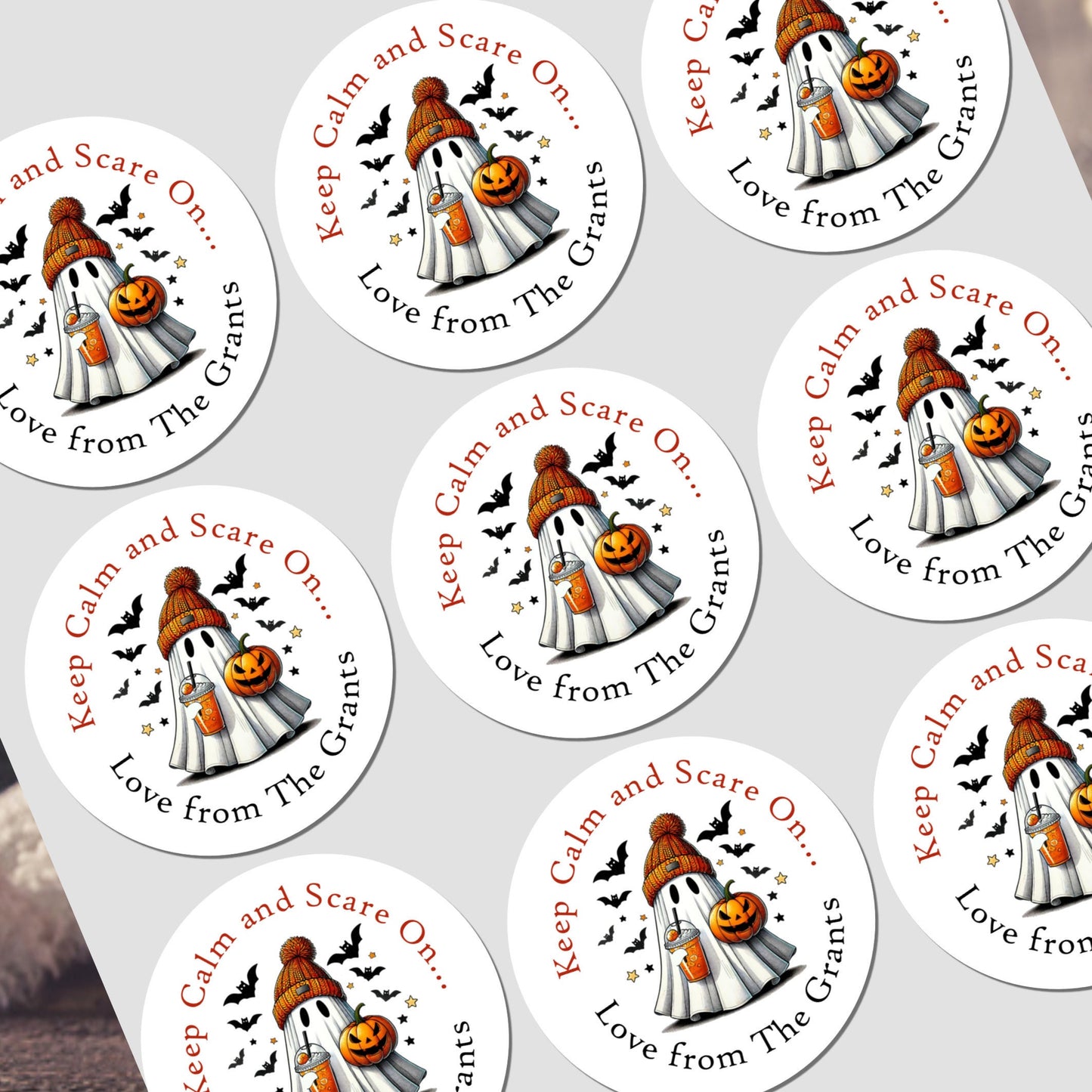 Personalised Halloween Stickers Labels for Sweet Cones Trick or Treat Bags
